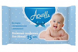 Влажные салфетки AQUELLA  для детей 15 шт (1/110)